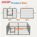 Dog Playpen Indoor Fence Height Metal Exercise Pen With Door Small Puppy-Medium-Large Dogs Animal Pet For Outdoor, Garden, Yard