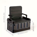 Foldable Camping Stool with Backrest & Storage Bag Portable Fishing Seat Outdoor Chair