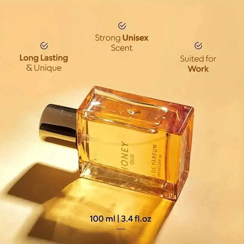 BellaVita Honey OUD Unisex perfume 100ml | Vanilla, Bergamot and Patchouli | Long acting Arabian Neutral perfume