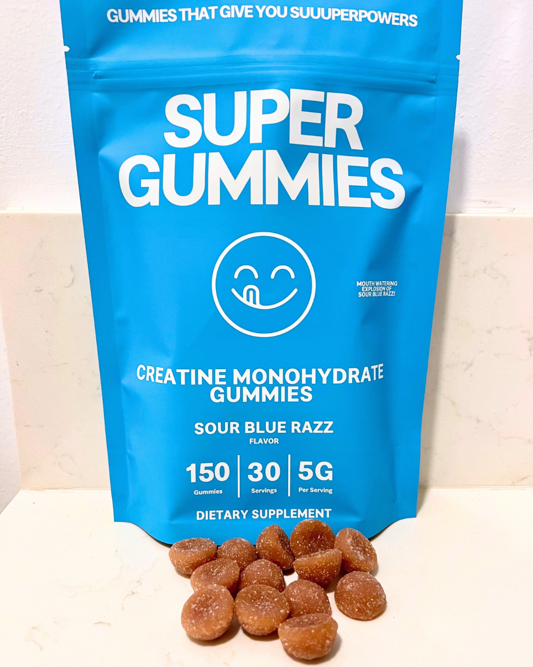 Creatine Monohydrate Gummies - Sour Blue Razz