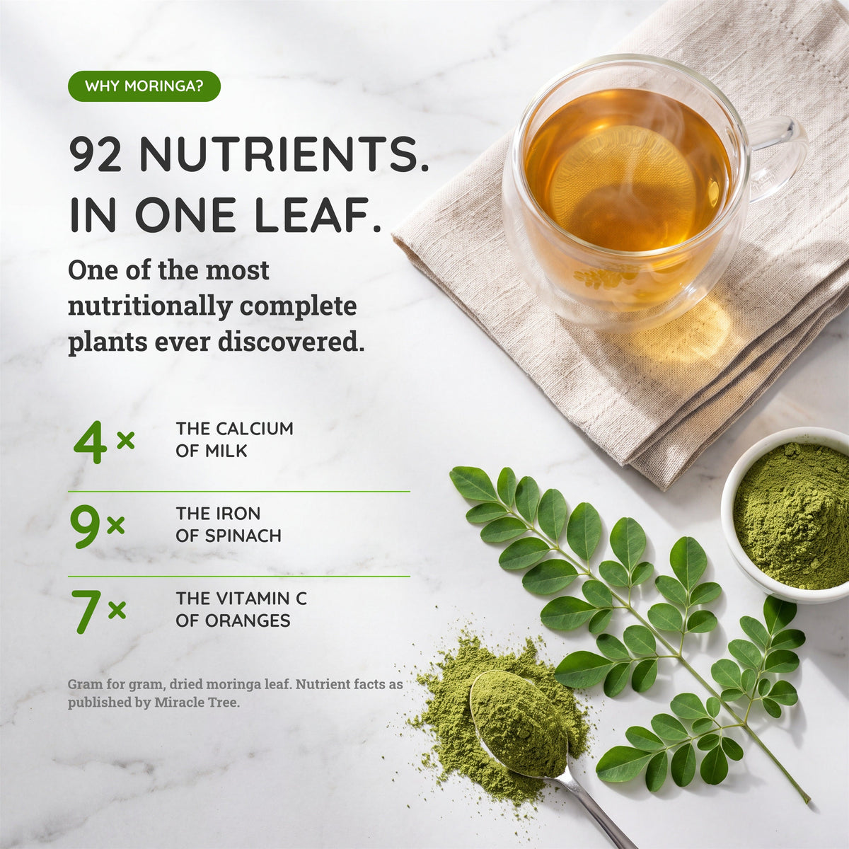 Organic Moringa Tea - Lemon - Caffeine-Free Herbal Tea