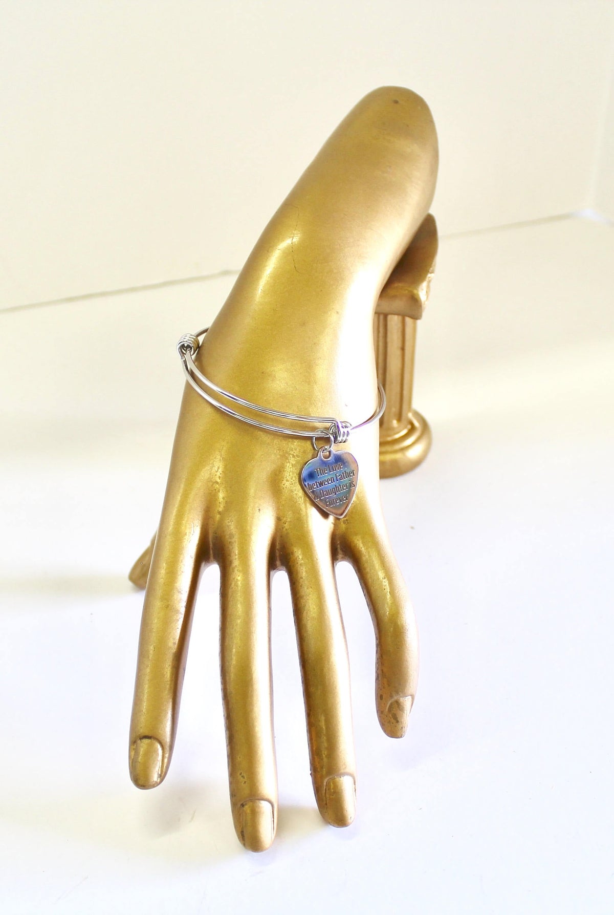 The Love Between Father and Daughter Is Forever Expanding Bangle Charm Bracelet, Gift for Daughter, Daugter Wedding Gift, Daddy's Girl Gift