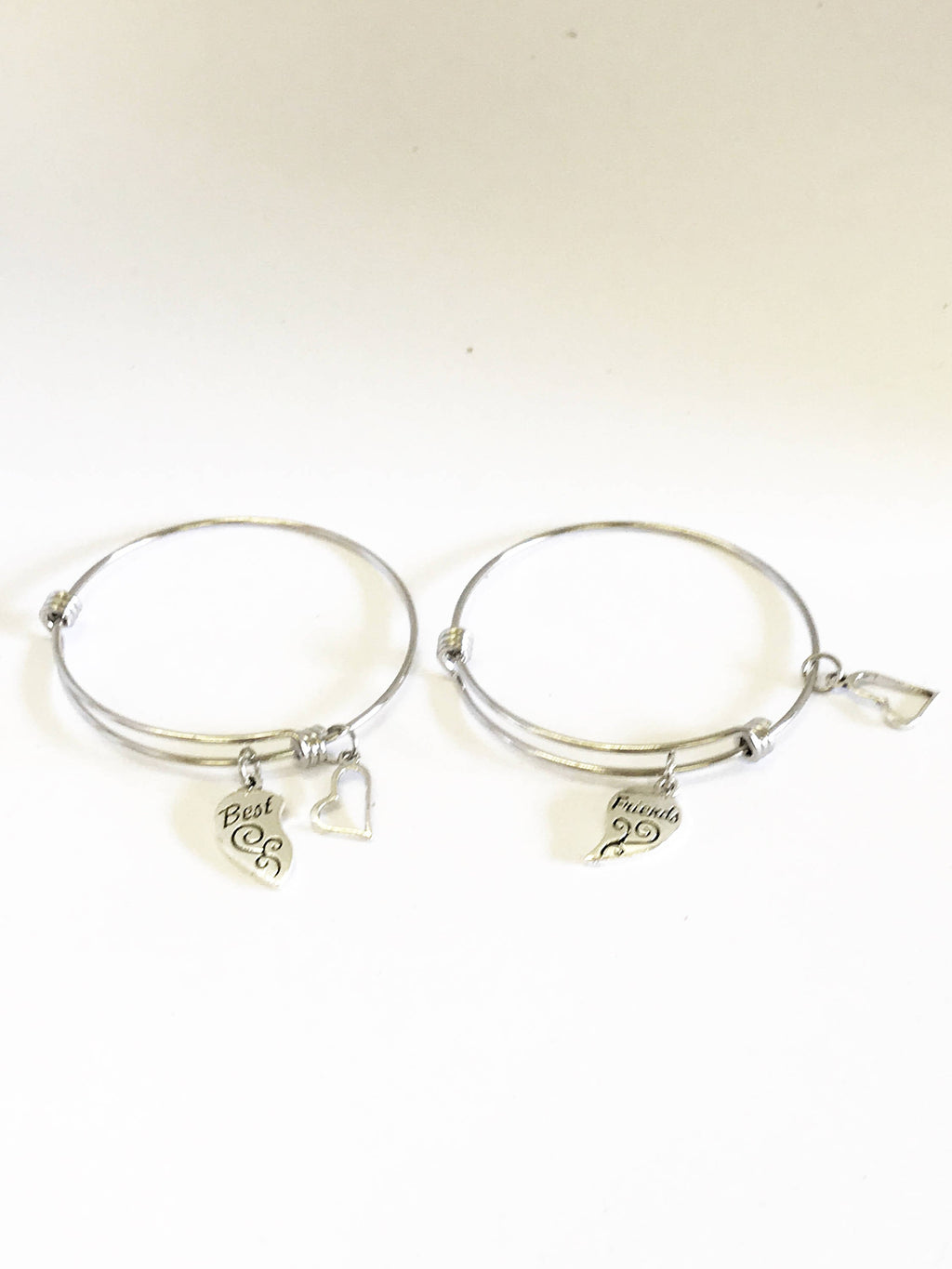 Best Friends Expanding Bangle Charm Bracelet Set, Best Friend Gift, BFF Bestie Gift, Stacking Bracelet, Girlfriend Best Friends Forever