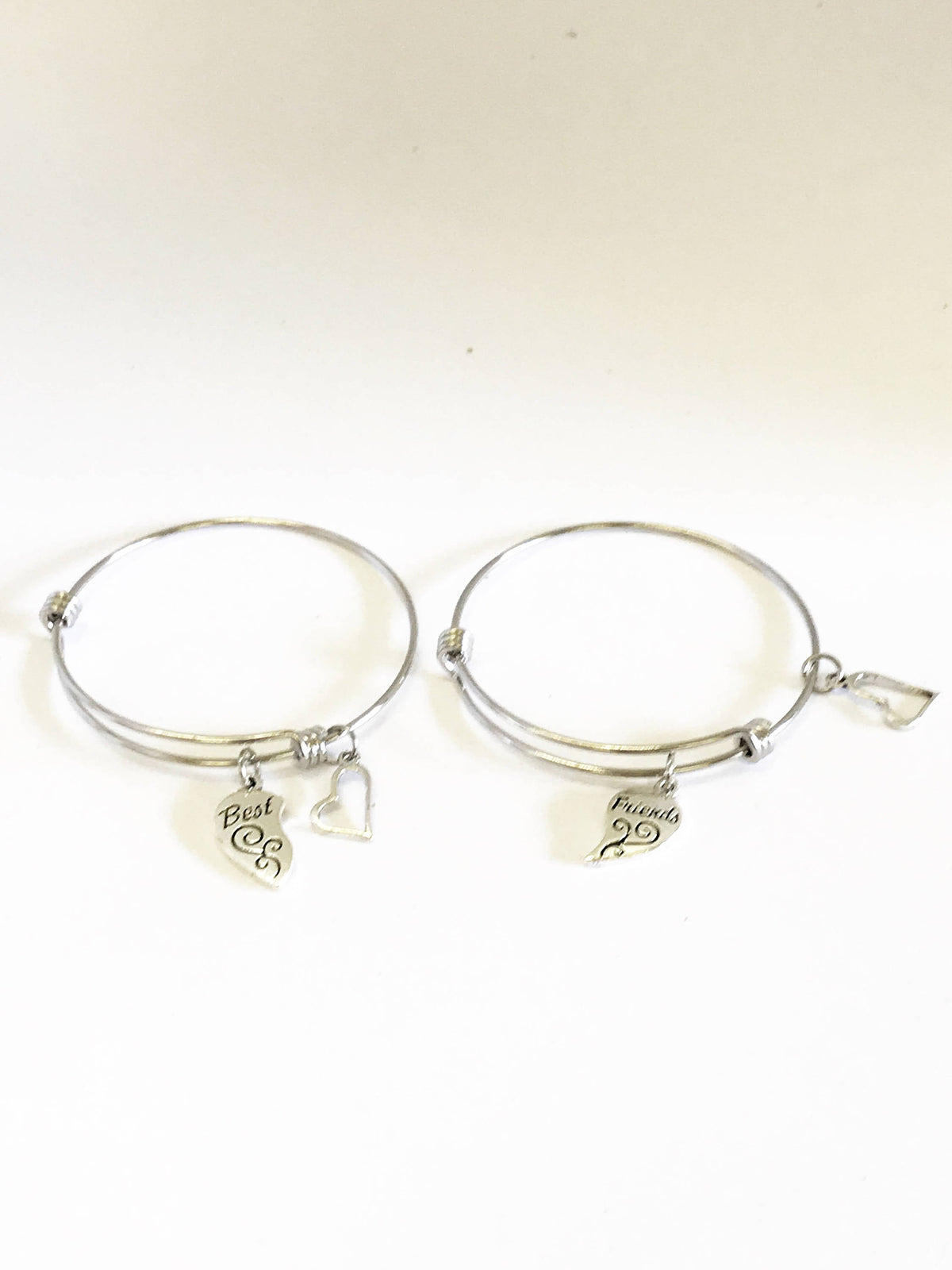 Best Friends Expanding Bangle Charm Bracelet Set, Best Friend Gift, BFF Bestie Gift, Stacking Bracelet, Girlfriend Best Friends Forever