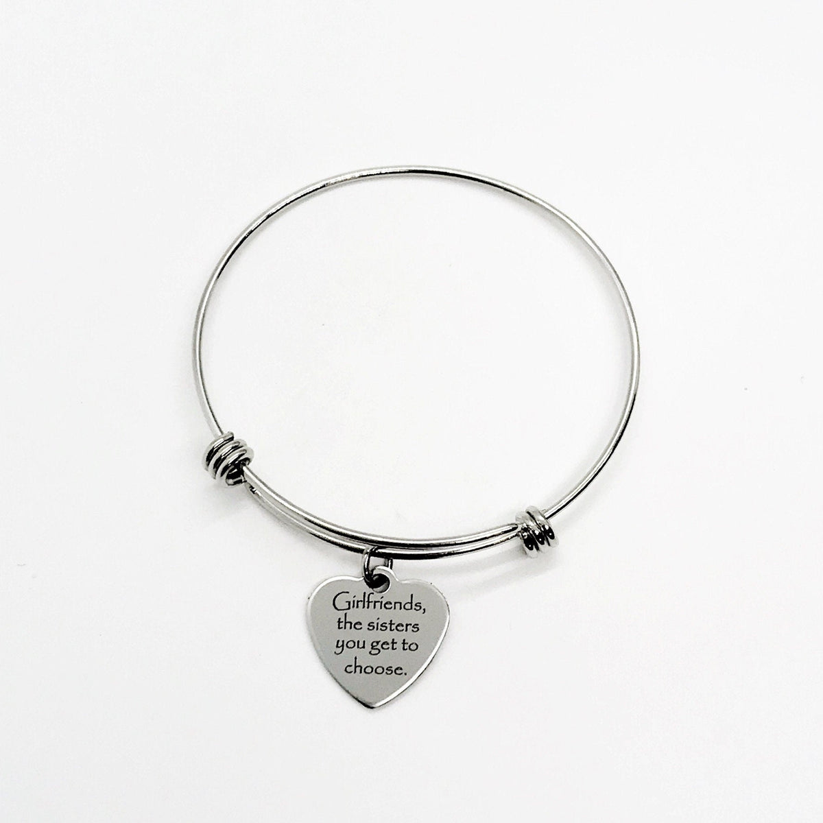 Charm Bangle, Girlfriends Are The Sisters You Get To Choose Bangle, Girlfriend Gift, Best Friend Gift, Friends Forever, Stacking Bracelet