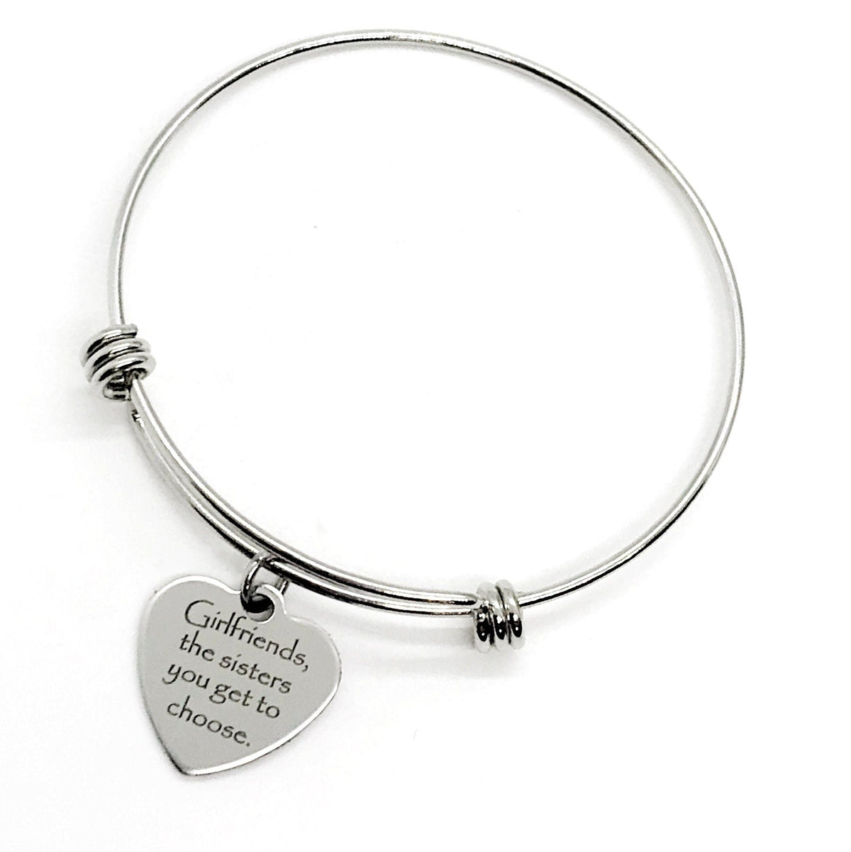 Charm Bangle, Girlfriends Are The Sisters You Get To Choose Bangle, Girlfriend Gift, Best Friend Gift, Friends Forever, Stacking Bracelet
