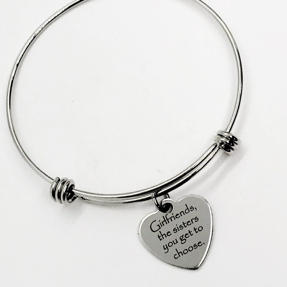 Charm Bangle, Girlfriends Are The Sisters You Get To Choose Bangle, Girlfriend Gift, Best Friend Gift, Friends Forever, Stacking Bracelet