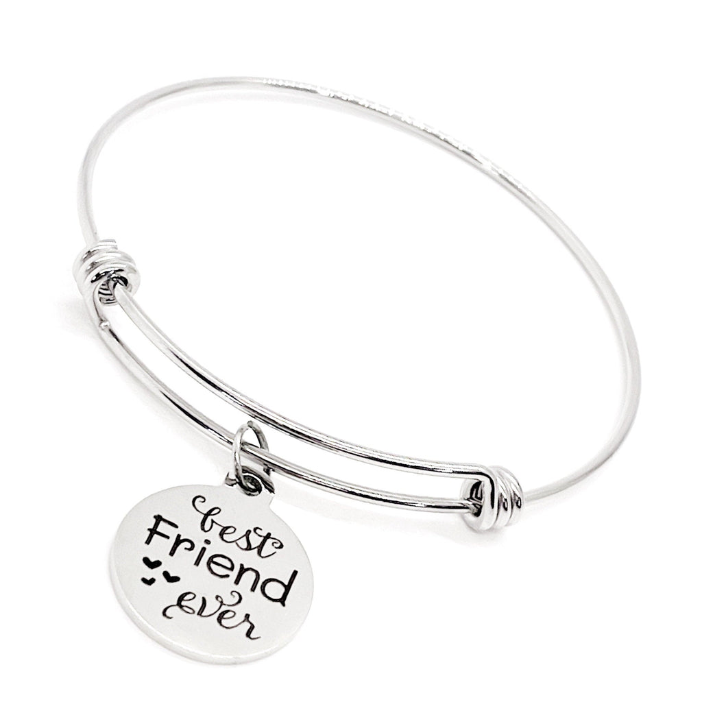 Best Friend Gift, Best Friend Ever Bracelet, Stacking Bangle, Charm Bracelet, Best Friends Forever, Gift For Her, Best Friend Christmas