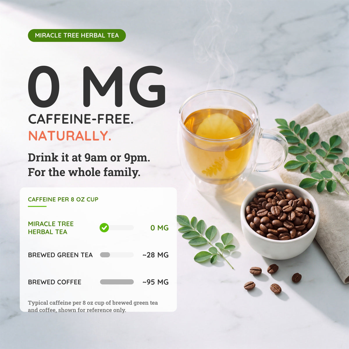 Organic Moringa Tea - Lemon - Caffeine-Free Herbal Tea