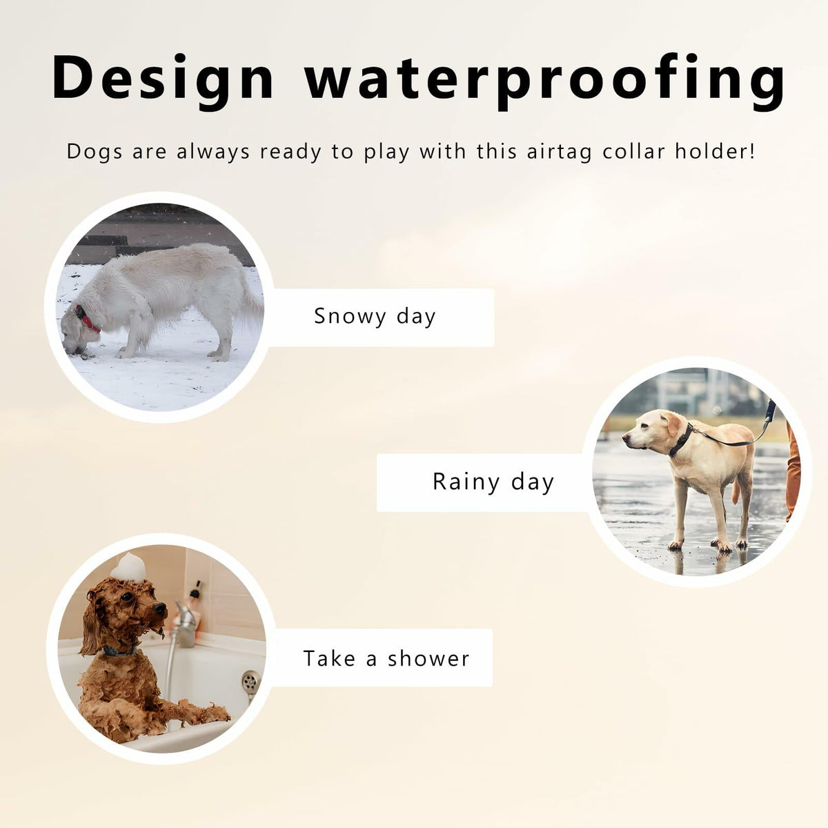 Airtag Dog Collar Holder Waterproof Case for Apple AirTag Pink